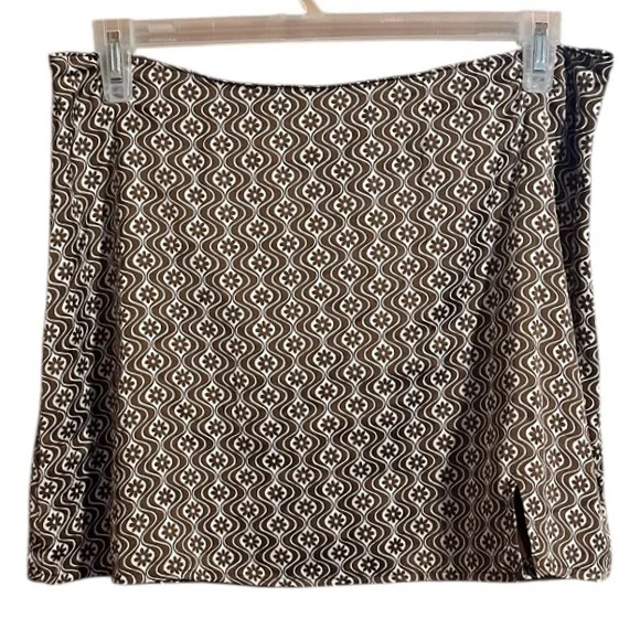 Hollister High Rise Brown Tan Lined Mini Pencil Skirt with Slit. Size Large. - Picture 2 of 8